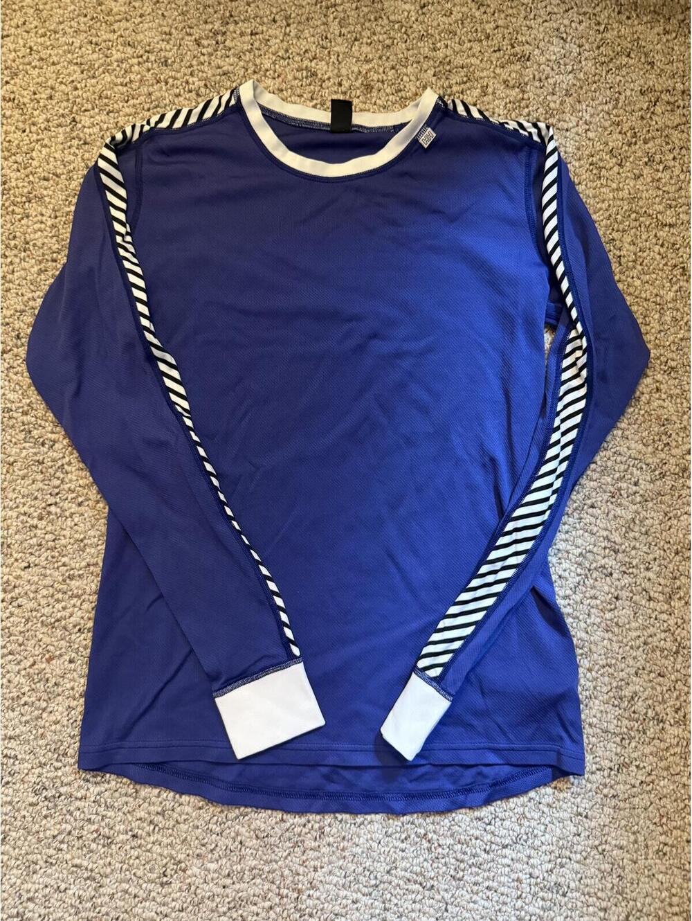 Helly Hansen base layer striped arms medium blue long sleeve